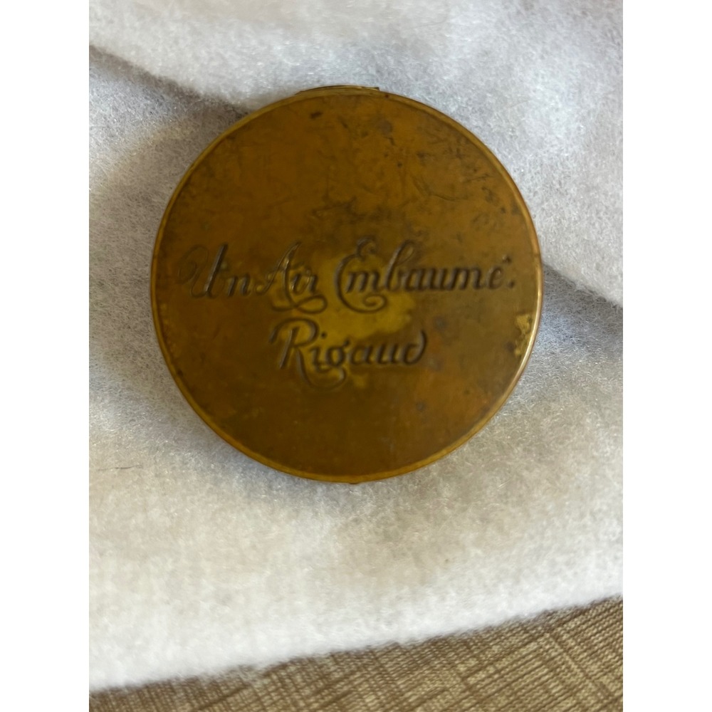 Rigaud Paris Un Air Embaume Solid Perfume Compact Mirror Vintage Brass